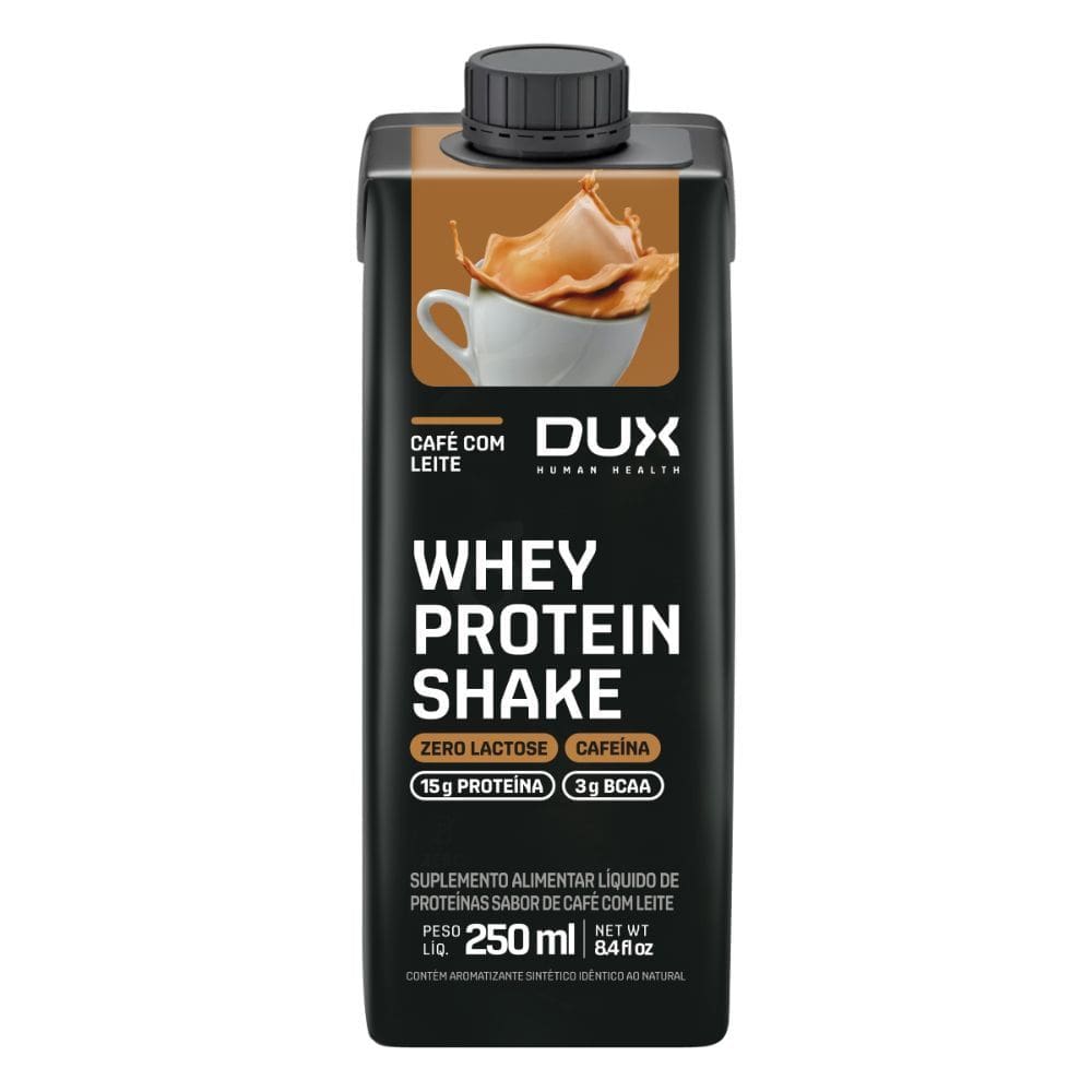 Bebida Láctea Whey Protein Shake Dux 15g de Proteína Sabor Café com Leite  250ml