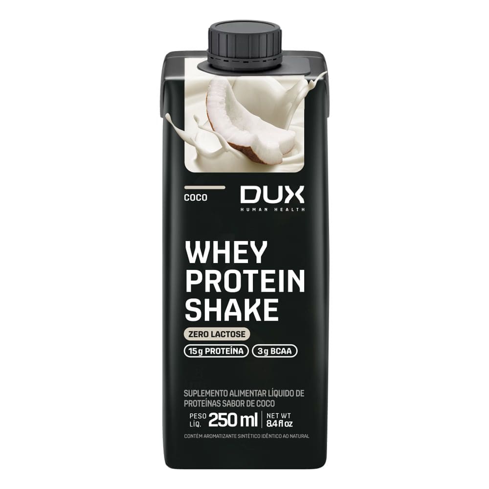 Whey Protein Shake Dux com 15g de Proteína e 3g BCAA Sabor Coco Zero Lactose 250ml
