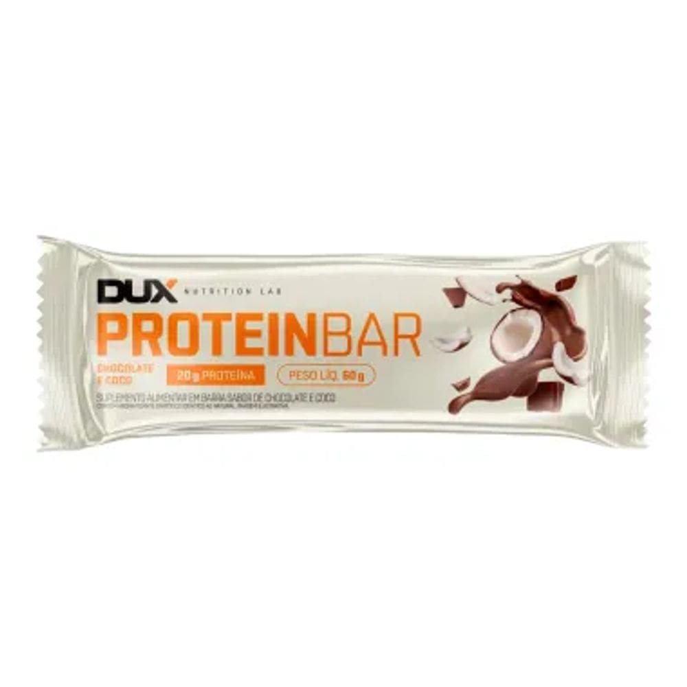Barra de Proteína Dux Proteinbar Chocolate e Coco 20g de Proteína com 60g