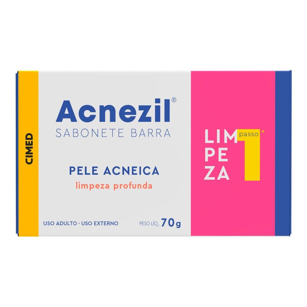 Sabonete em Barra Acnezil Pele Acneica Limpeza Profunda Passo 1 70g