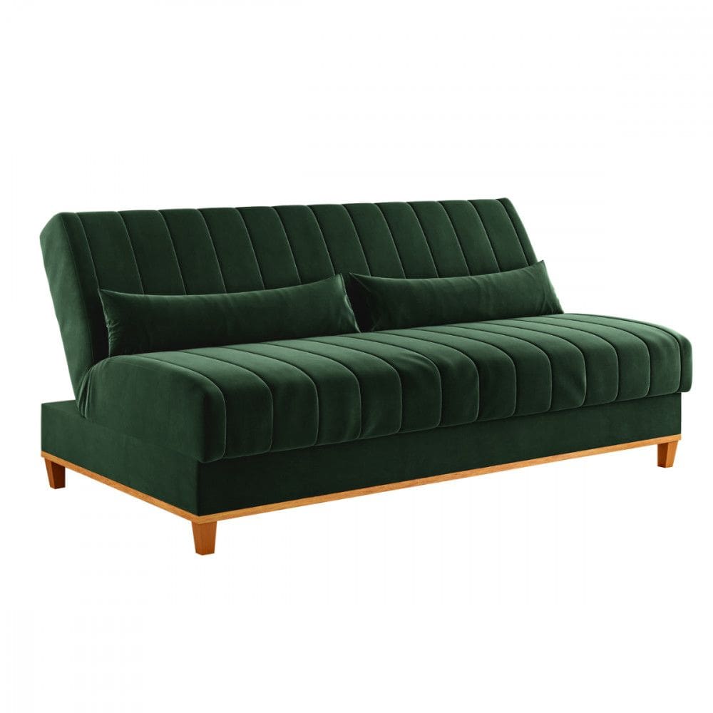Sof? Cama com Almofada Duna Veludo Oliva Viero