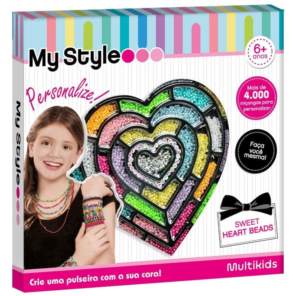 Kit Miçangas My Style Sweet Heart Beads Multikids - BR1275