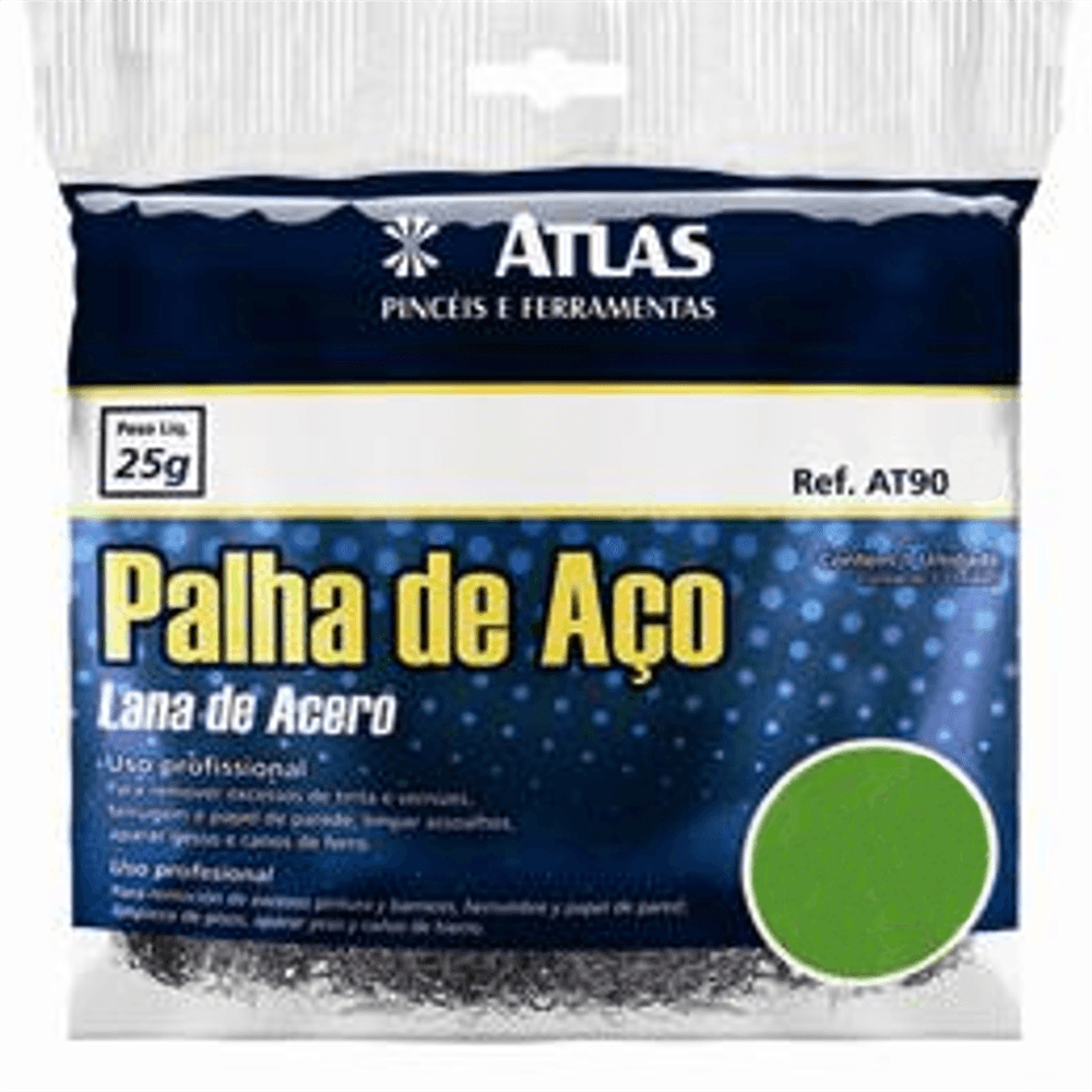 Palha de Aço Fina Numero 0 - AT90/50 - PINCEIS ATLAS