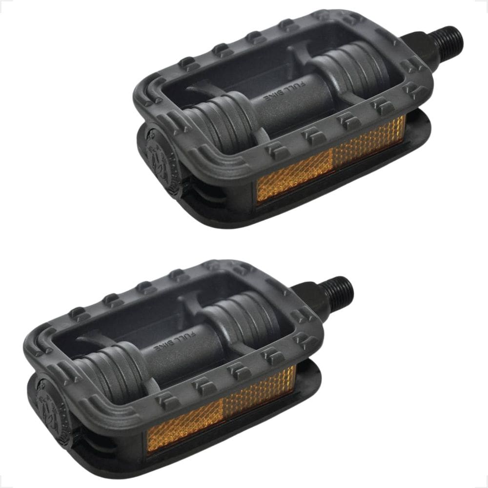 Pedal Bike Nylon Plataforma Rosca FIna 1/2 Mtb Preto Com Refletor Sueco Full Mtb Ciclismo