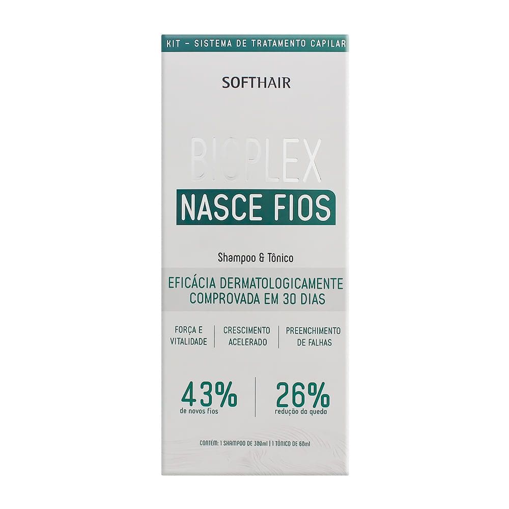 Kit Soft Hair Bioplex Nasce Fios Shampoo 300ml + Tônico 60ml