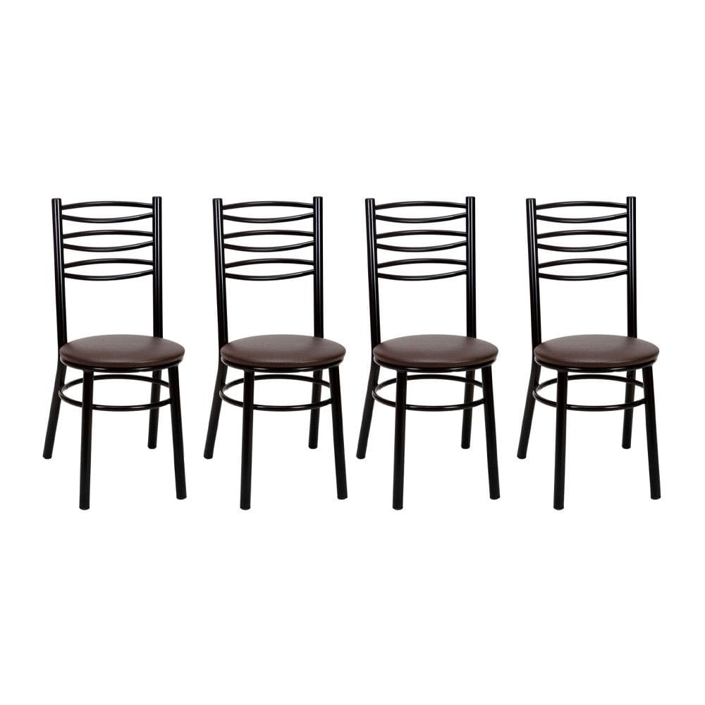 Kit 4 Cadeiras CP33 Pintadas Pretas Treparoni