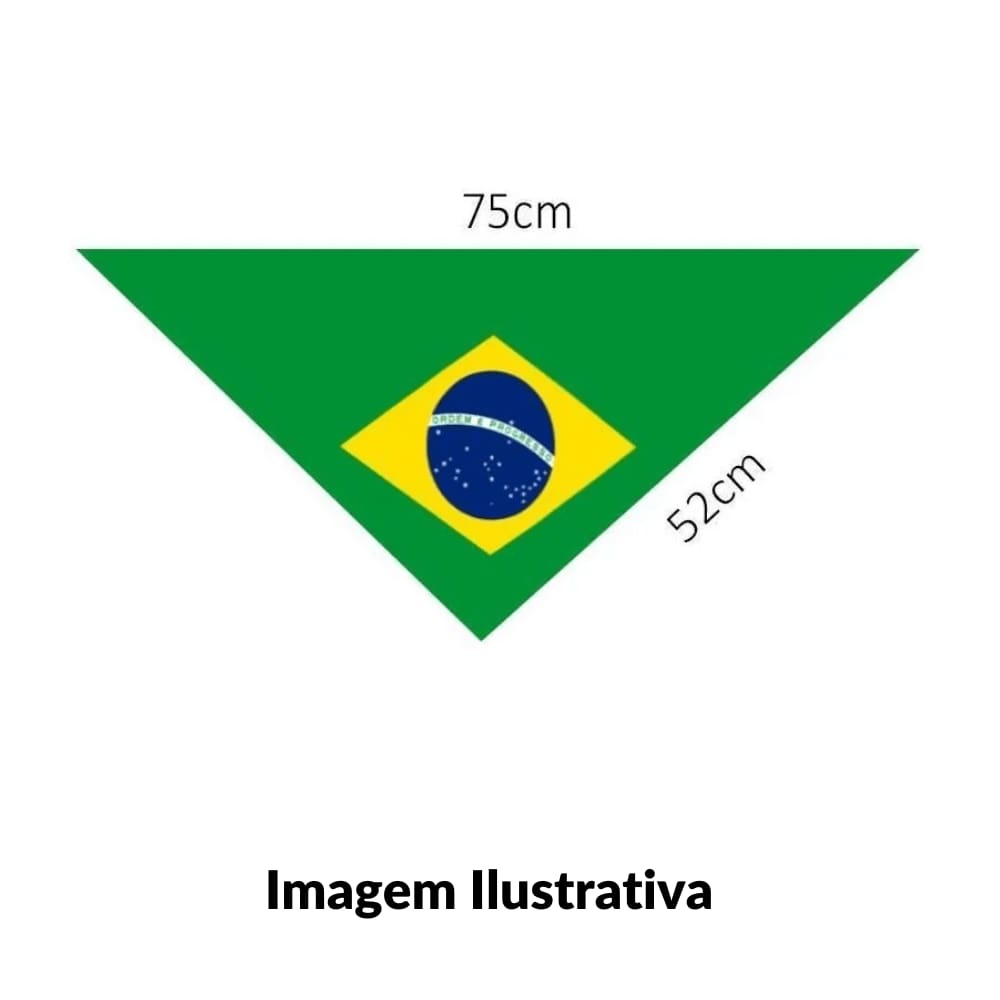 Bandana Bandeira do Brasil Cetim Fantasias Radicais