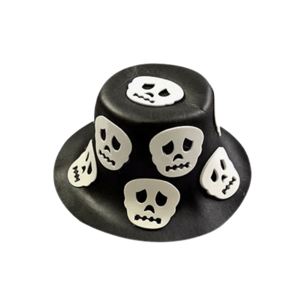 Cartola Preta Halloween Caveira em E.V.A