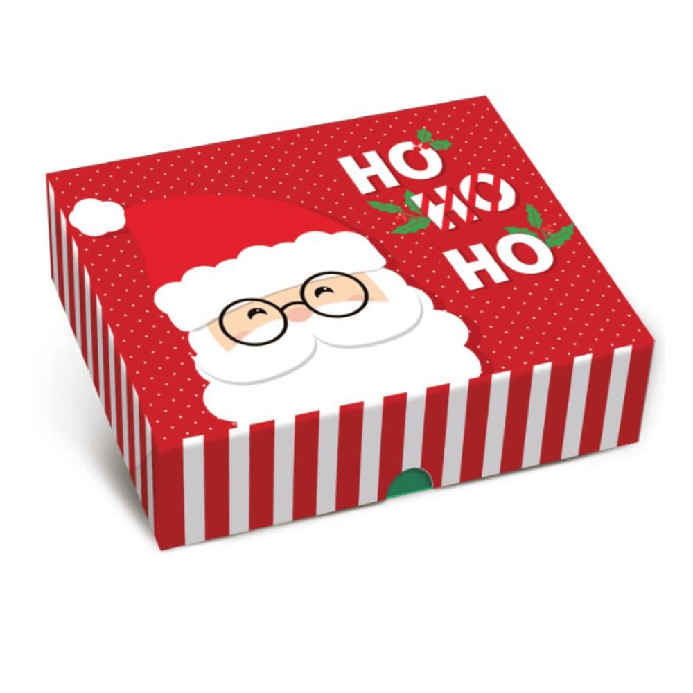 Caixa Retangular Papai Noel Ho Ho Ho G 30x24x6cm Cromus