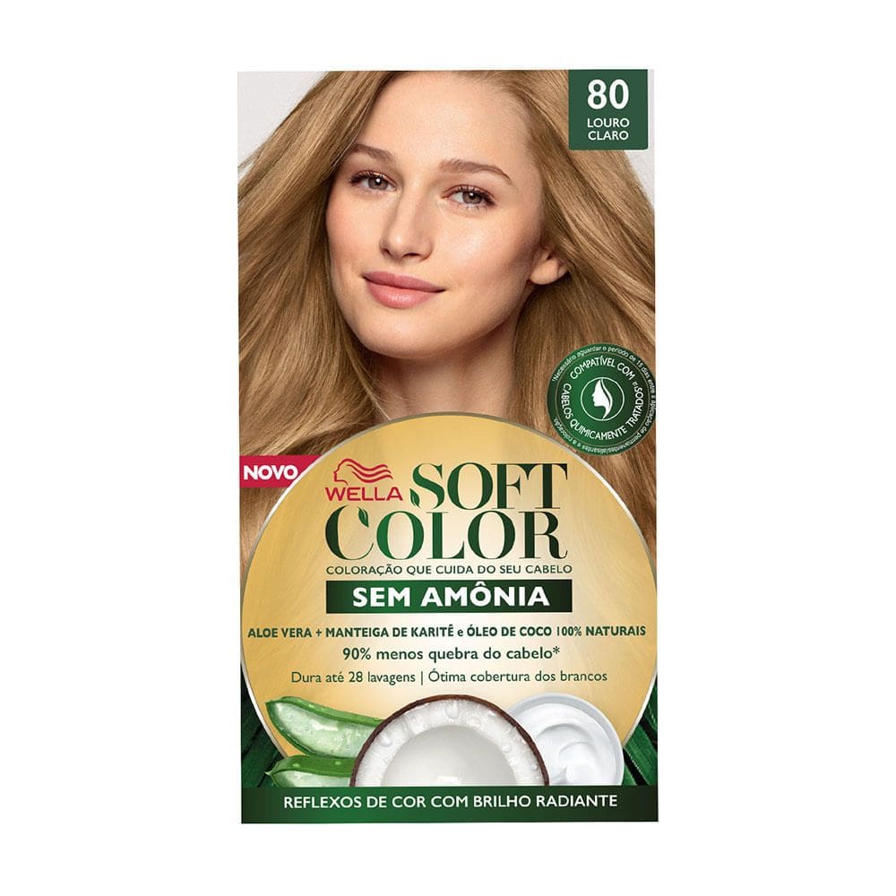 Tintura Soft Color Sem Amônia Louro Claro 80 Kit