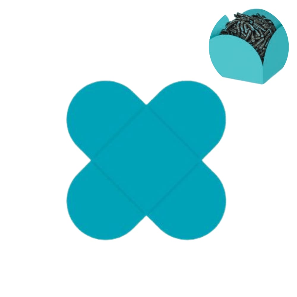 Porta Forminha 4 Pétalas Azul Turquesa c/50 Unidades FunFestas