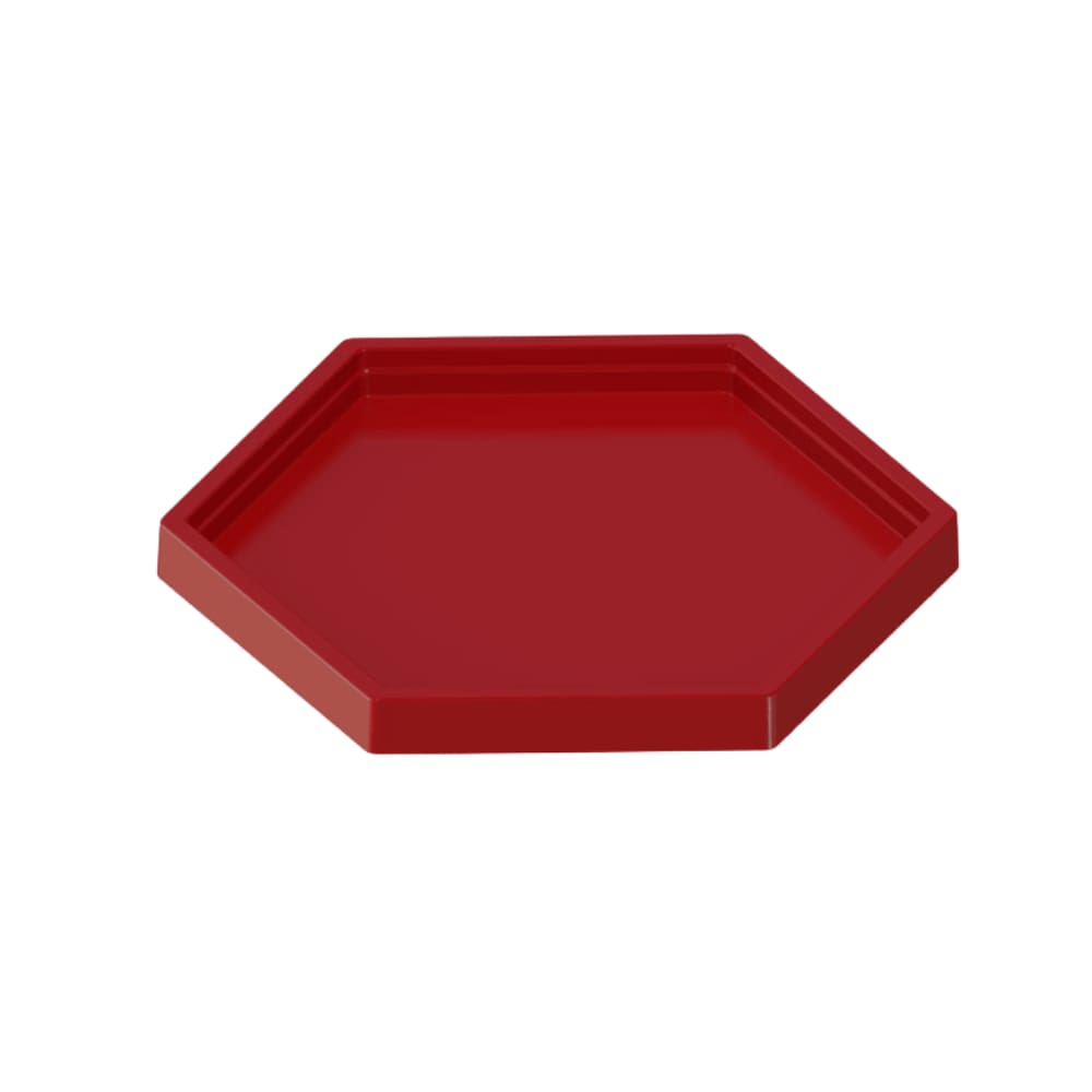 Bandeja Decorativa Sextavada Vermelha 17x17cm Tasil