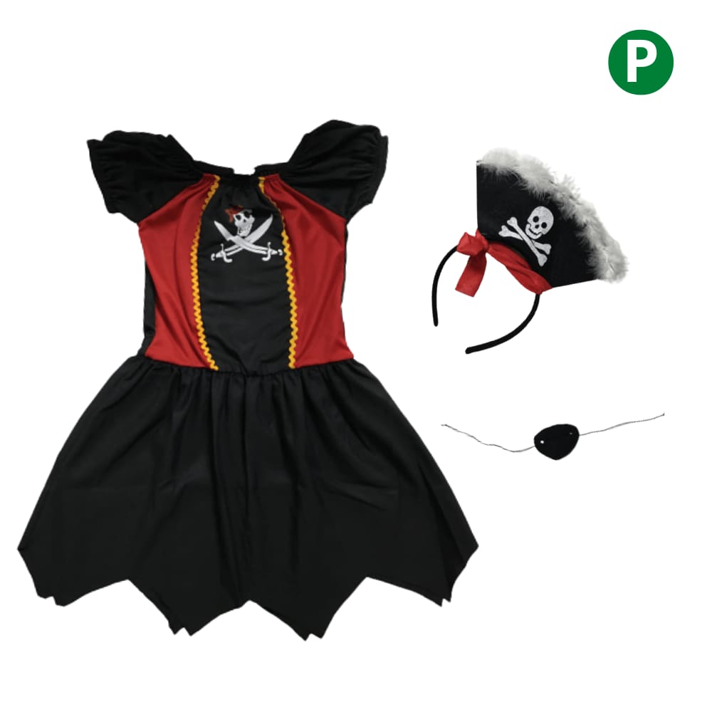 Kit Fantasia Pirata Menina Infantil P