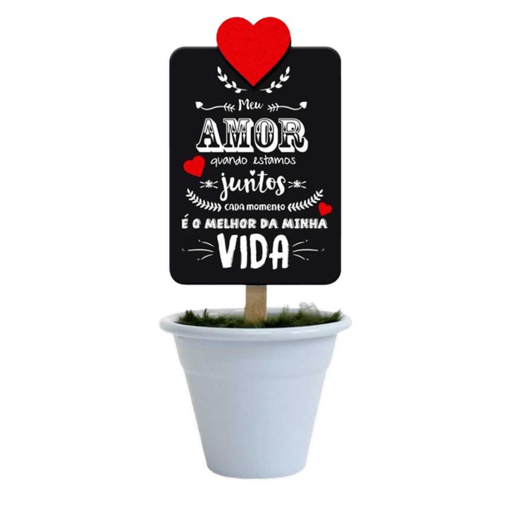 Mini Vaso Lettering Amor 17cm Fina Ideia