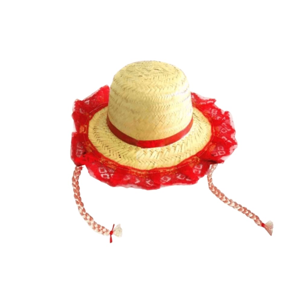 Chapéu de Palha c/ Trança Junino Infantil