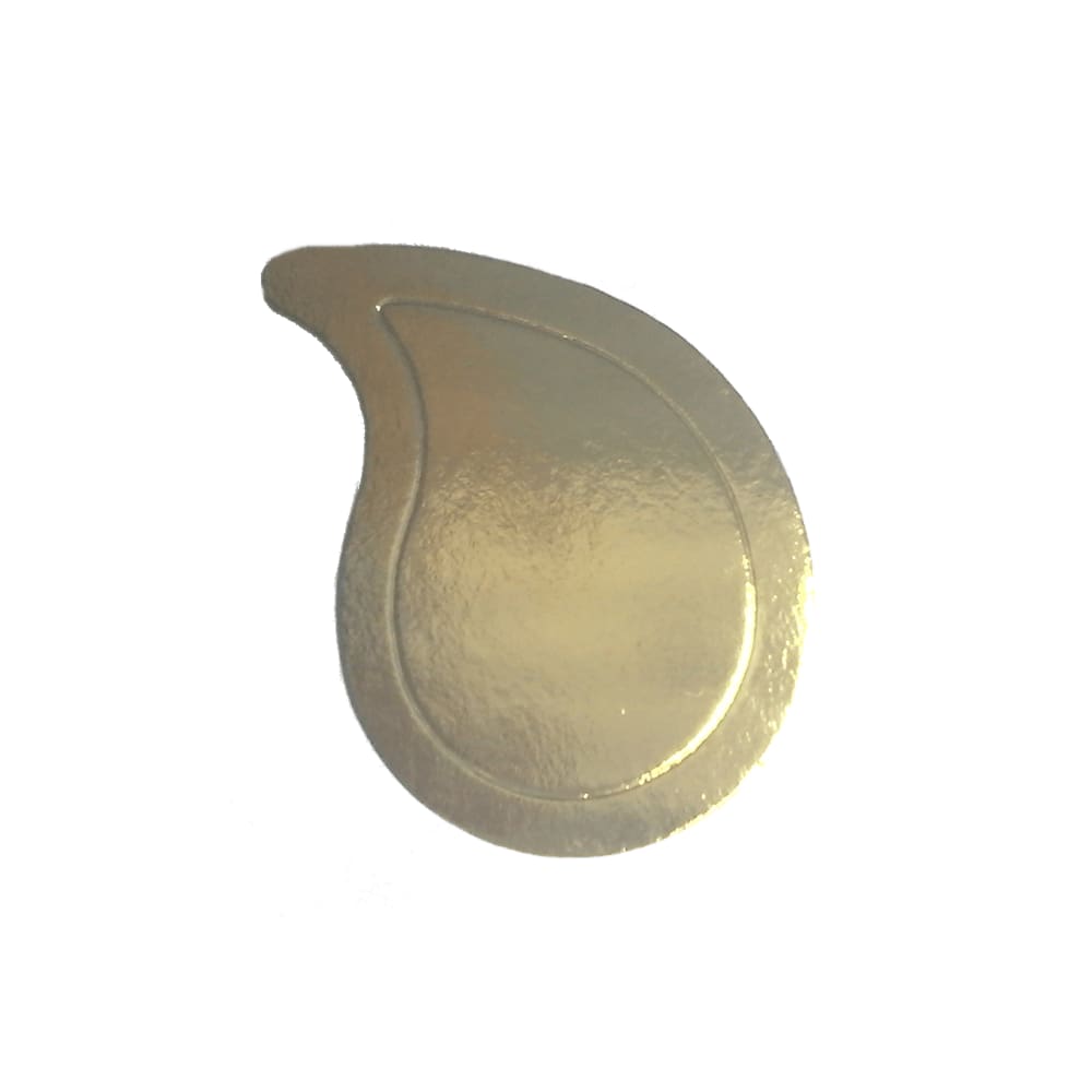 Base Gota Laminada para Doces 80x50mm Dourado c/ 20un