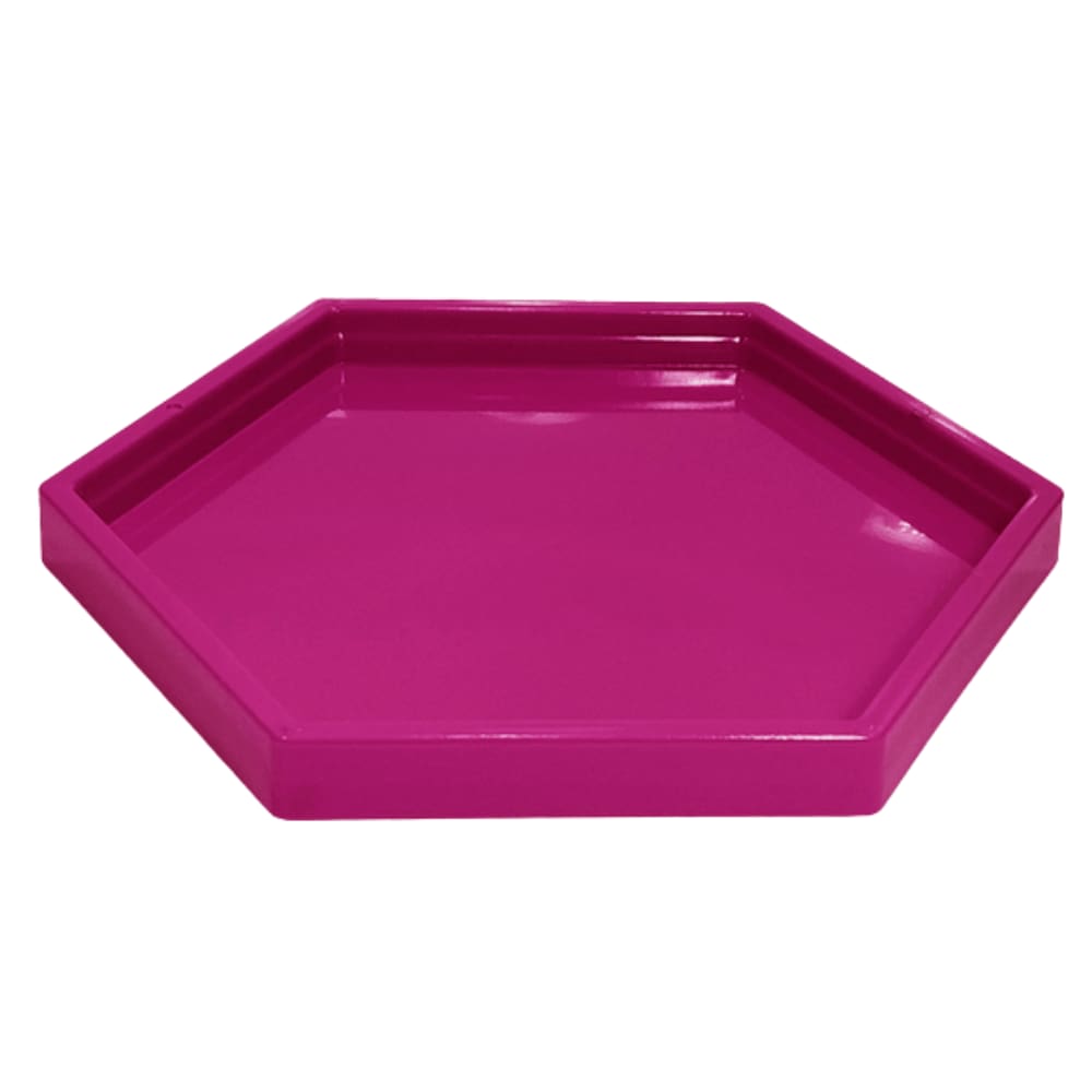 Bandeja Decorativa Sextavada Magenta 22x22cm Tasil