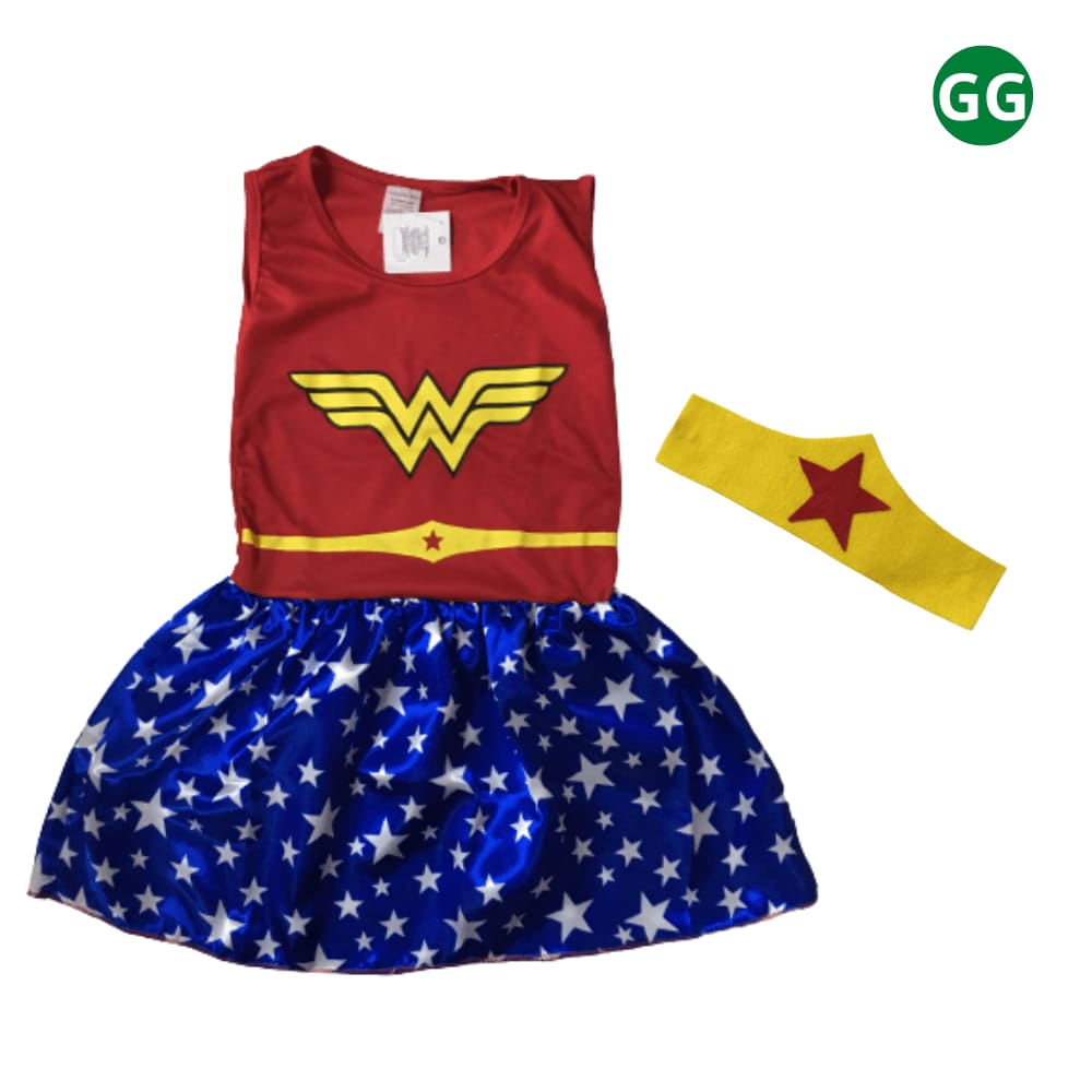 Kit Fantasia Super Heroína Maravilha Infantil GG