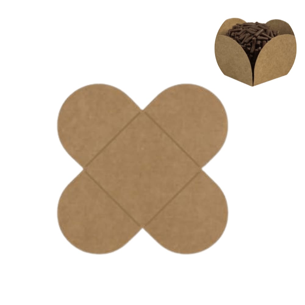 Porta Forminha 4 Pétalas Kraft c/50 Unidades FunFestas