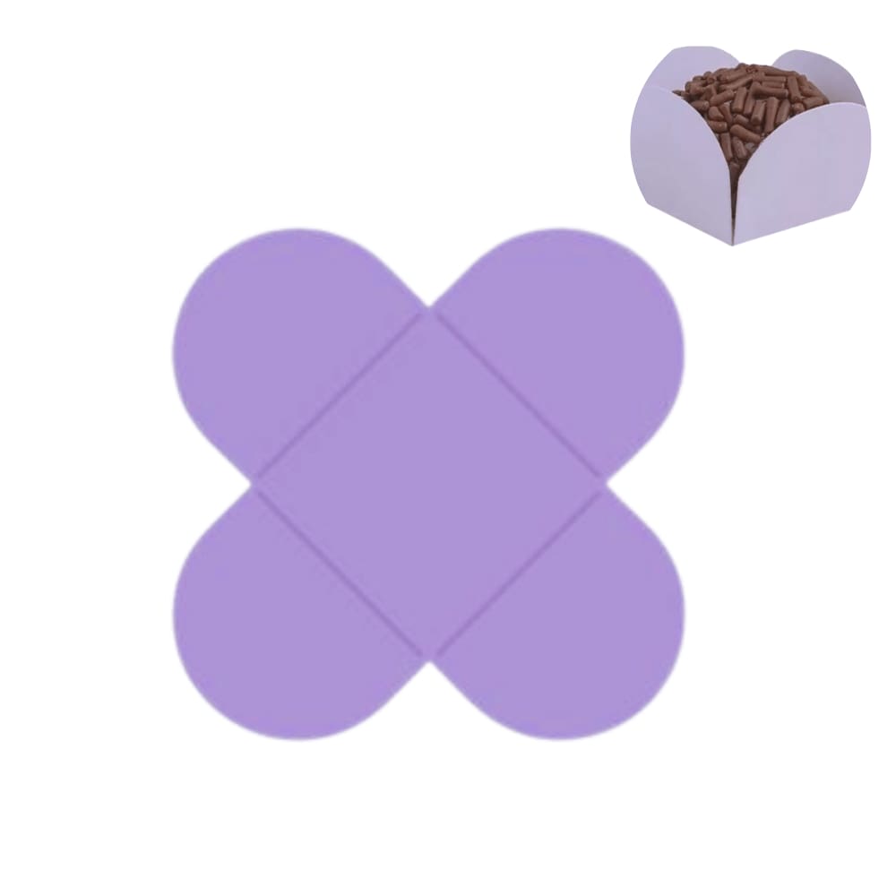 Porta Forminha 4 Pétalas Lilás c/50 Unidades FunFestas