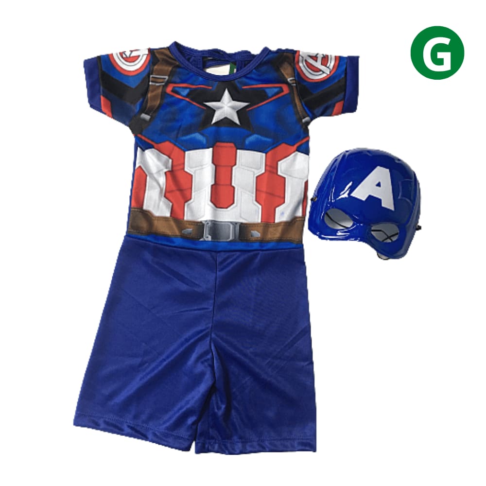 Kit Fantasia Super Herói Capitão Infantil G