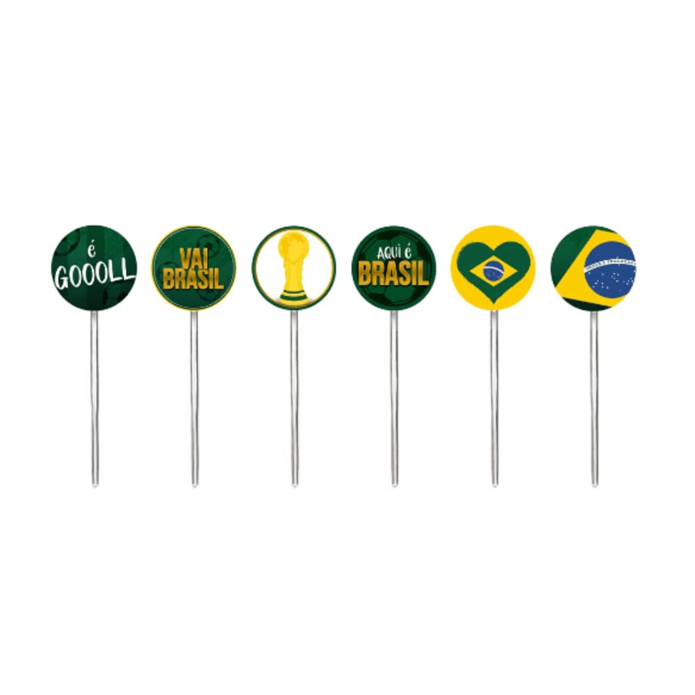Pick Decorativo Vai Brasil com 12 Unidades Cromus