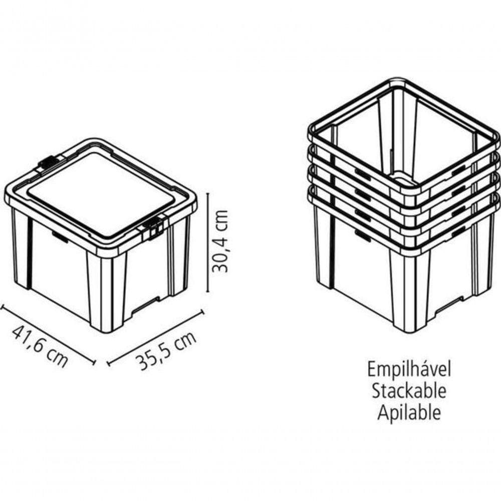 Caixa Organizadora Tramontina Office Transparente 30 Litros