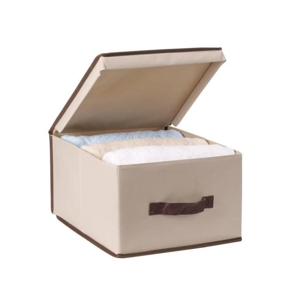 Caixa Organizadora Guarda Roupa Dobravel Porta Lençol Desmontável Empilhavel Tampa Closet Armario