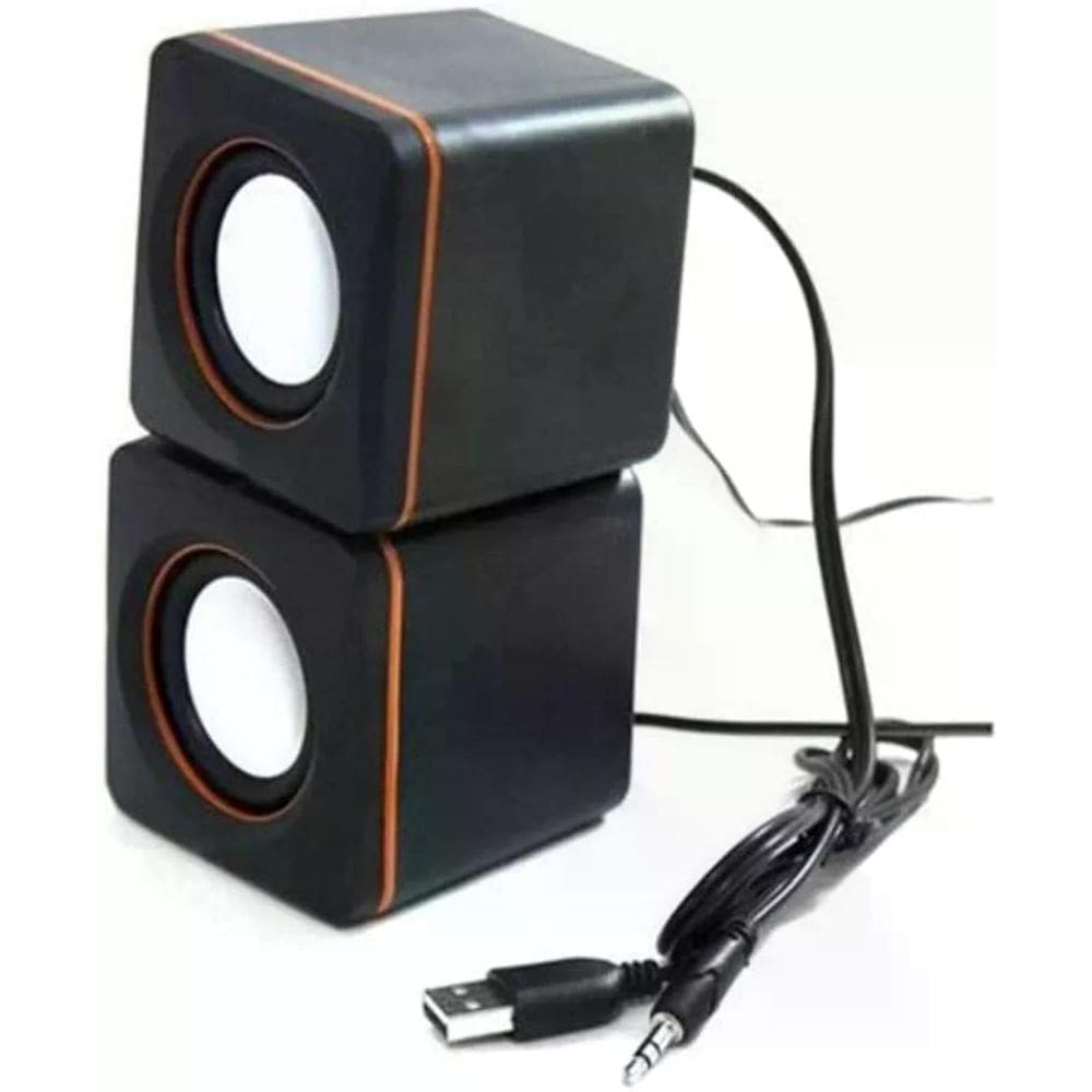 Mini Caixa De Som para Pc Notebook Mp4 Compacta USB P2 - Preto