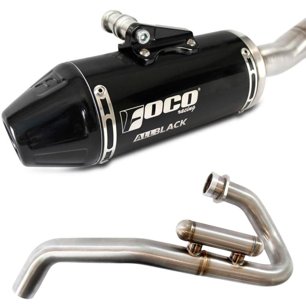 Escapamento Curva + Ponteira Foco Racing F1 CRF 300F All Black
