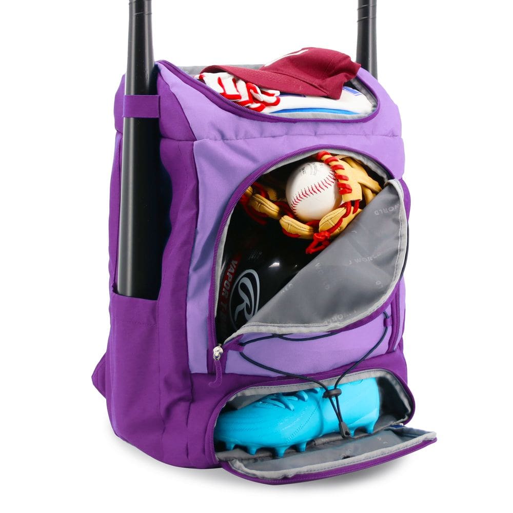 Mochila J World Athlete com compartimento para sapatos roxa