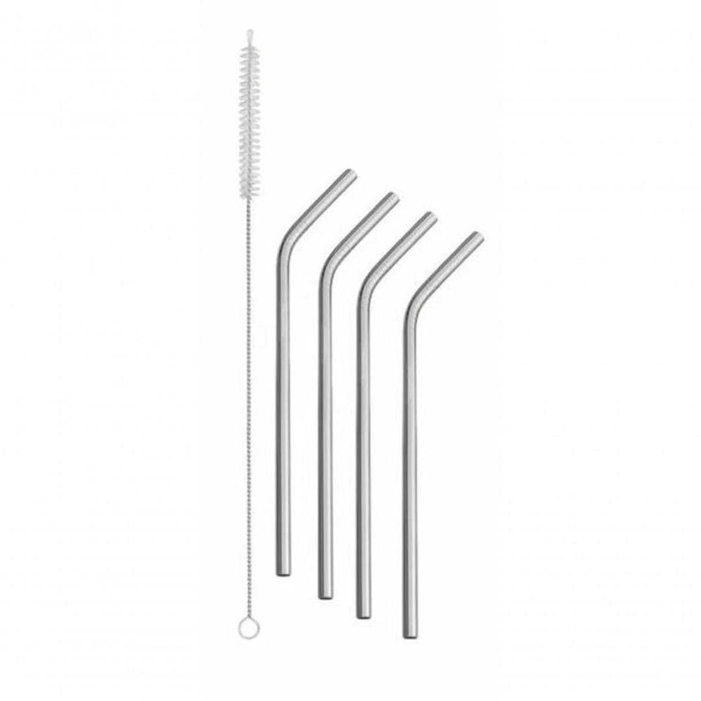 Jogo De Canudos Tramontina Em Inox Com Escova 5 Peças