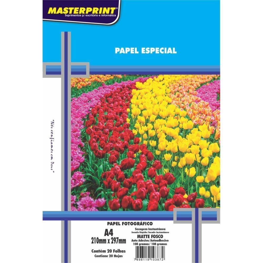 Papel Fotografico Inkjet A4 Matte Adesivo 108G