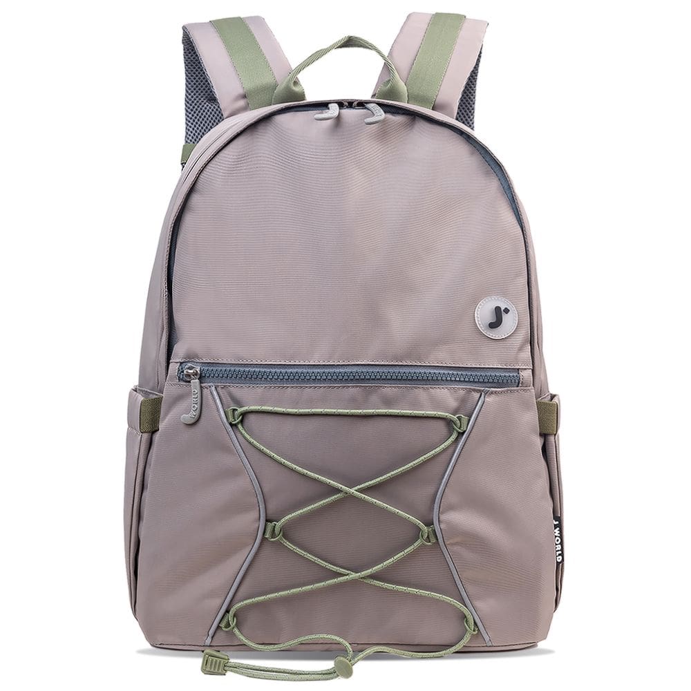 Mochila J World Cristos Casual com capa para laptop bege