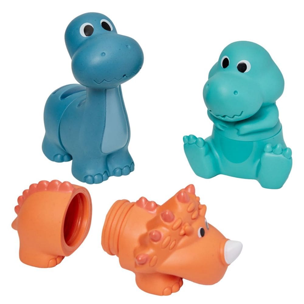 Kit Dino Banho +4 Meses para Bebê Brinquedo Divertido Laváveis Esguicham Água Buba