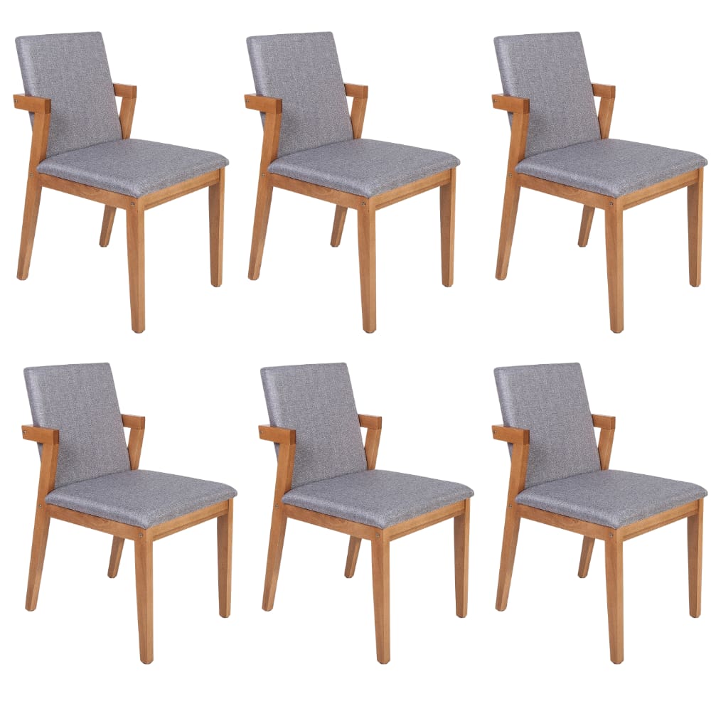 Conjunto 6 Cadeiras Estofadas Luna