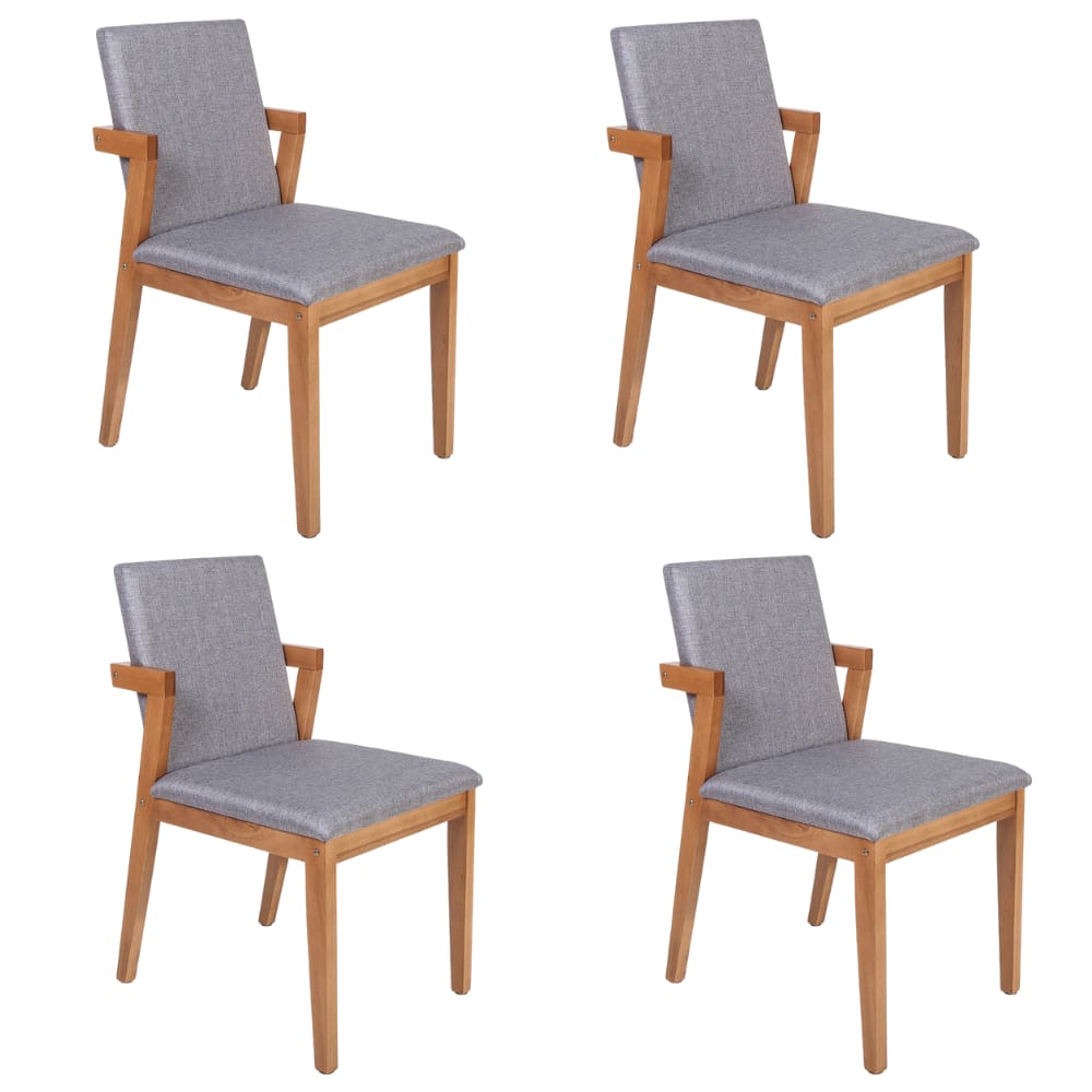 Conjunto 4 Cadeiras Estofadas Luna