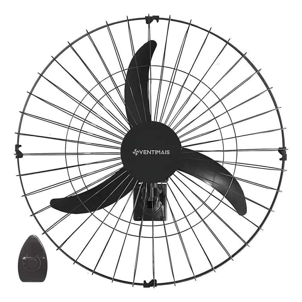 Ventilador Osc De Parede 60Cm Ventimais Preto Light 147W 220V