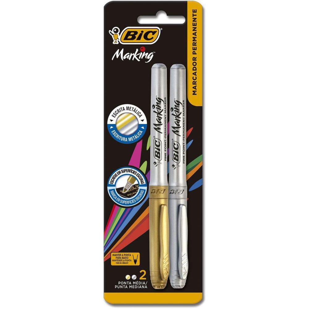Pincel Marcador Permanente Marking 1.1Mm Prata/Ouro