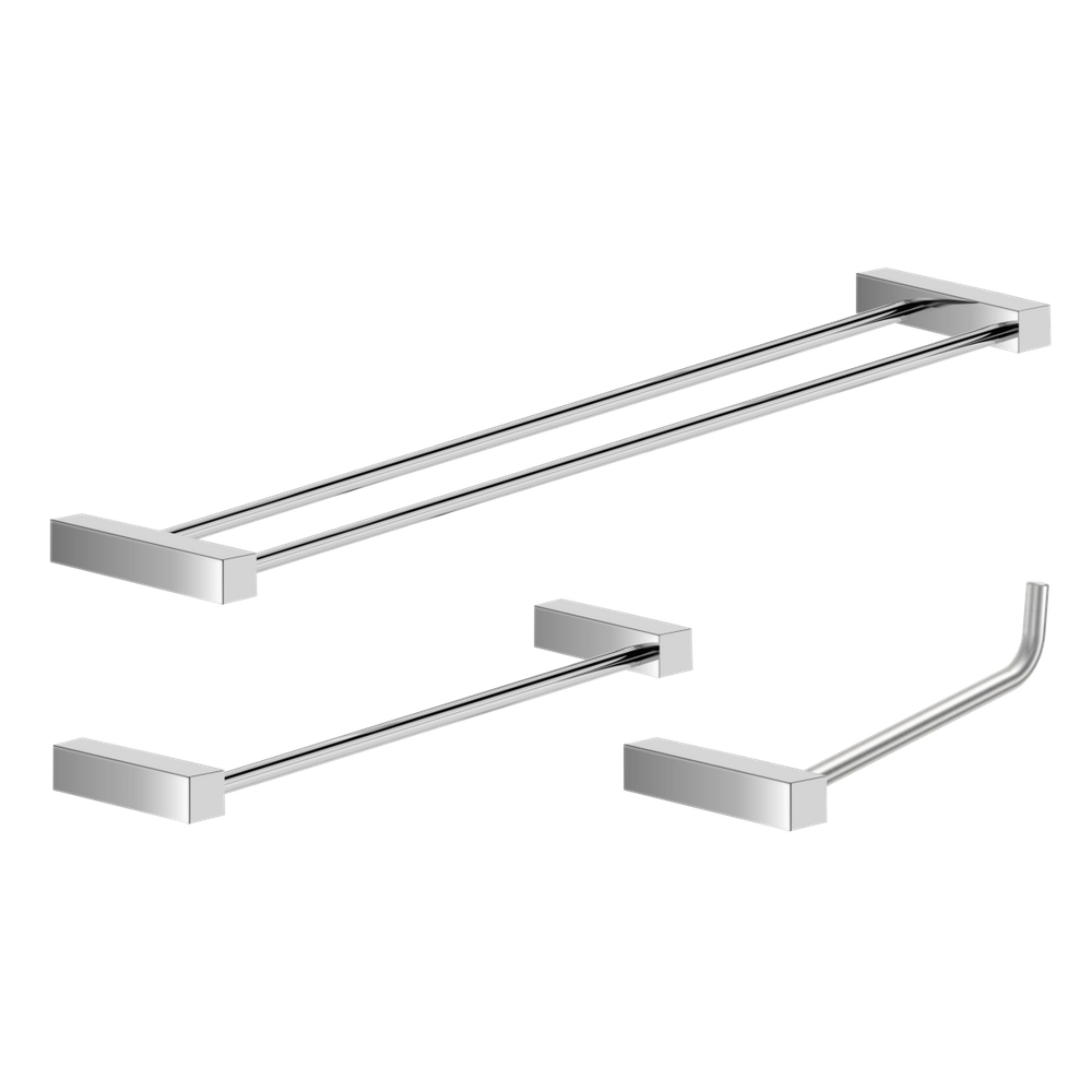 Kit Acessórios Para Banheiro Escovado 3 Peças Grego Metal 2040tr