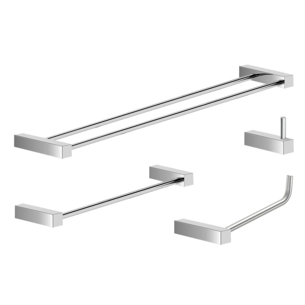 Kit Acessórios Para Banheiro Escovado 4 Peças Grego Metal 2060tr