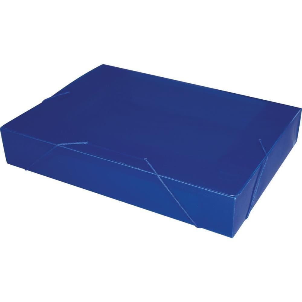 Pasta Aba Elástica Plástica Ofício 55Mm Azul Com 10Un