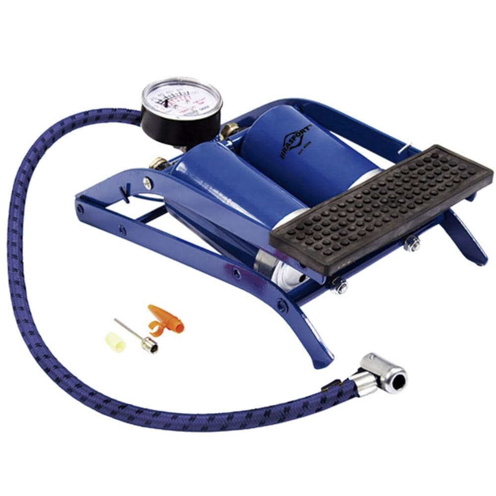 Bomba de Ar Manual com Pedal Emborrachado e Tanque Duplo - 8898 - BRASFORT