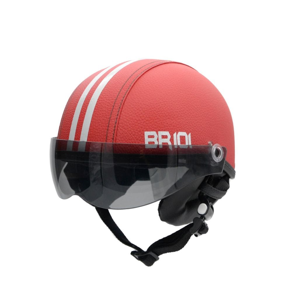 Capacete Coquinho Scooter Elétrica Bike Vermelho Viseira