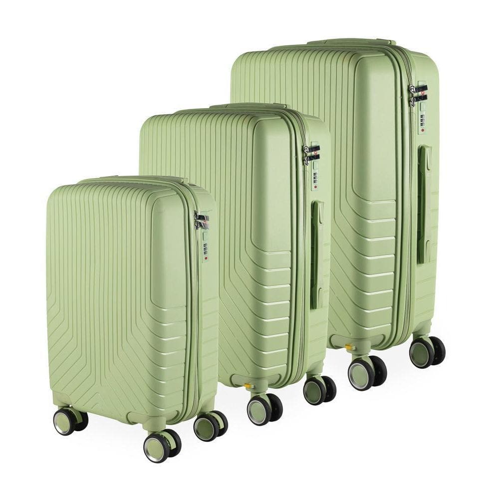 Conjunto Malas P M G Polipropileno Inquebrável Verde