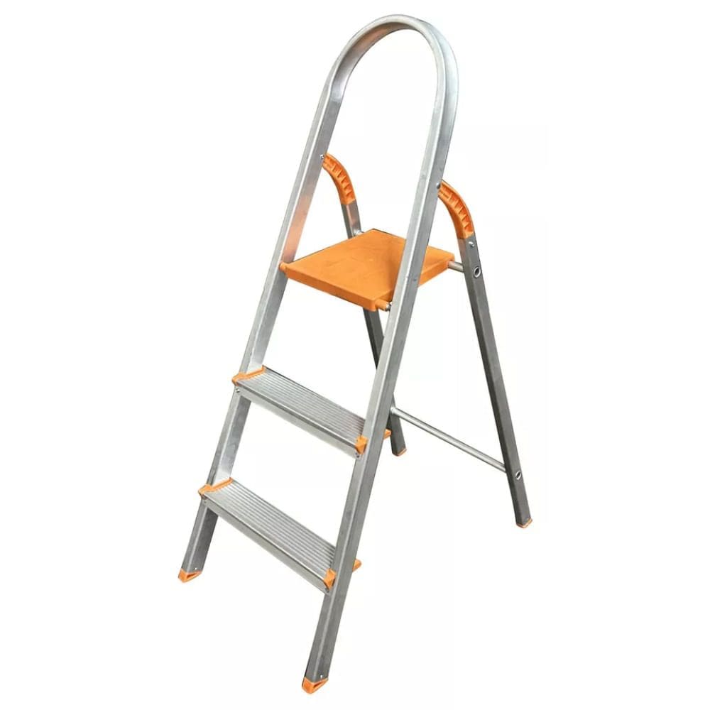 Escada Doméstica de Alumínio com Acessórios em Polipropileno 3 Degraus Antiderrapantes - EDS003 - AGATA