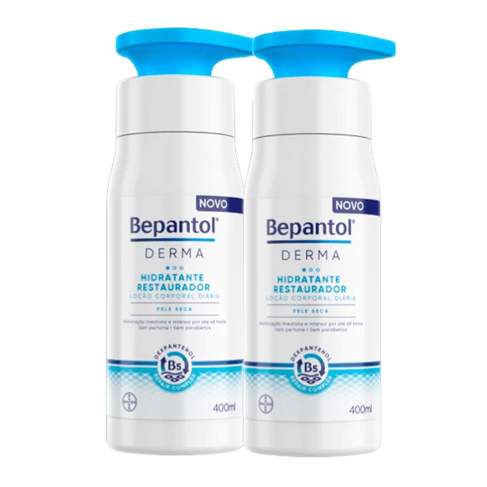 Kit 2 Loção Corporal Bepantol Derma Hidratante Restaurador Pele Seca 400ml