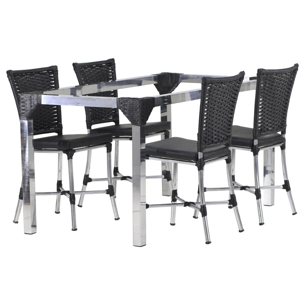 Conjunto 4 Cadeiras Angra E Mesa De Jantar Haiti Em Alumínio