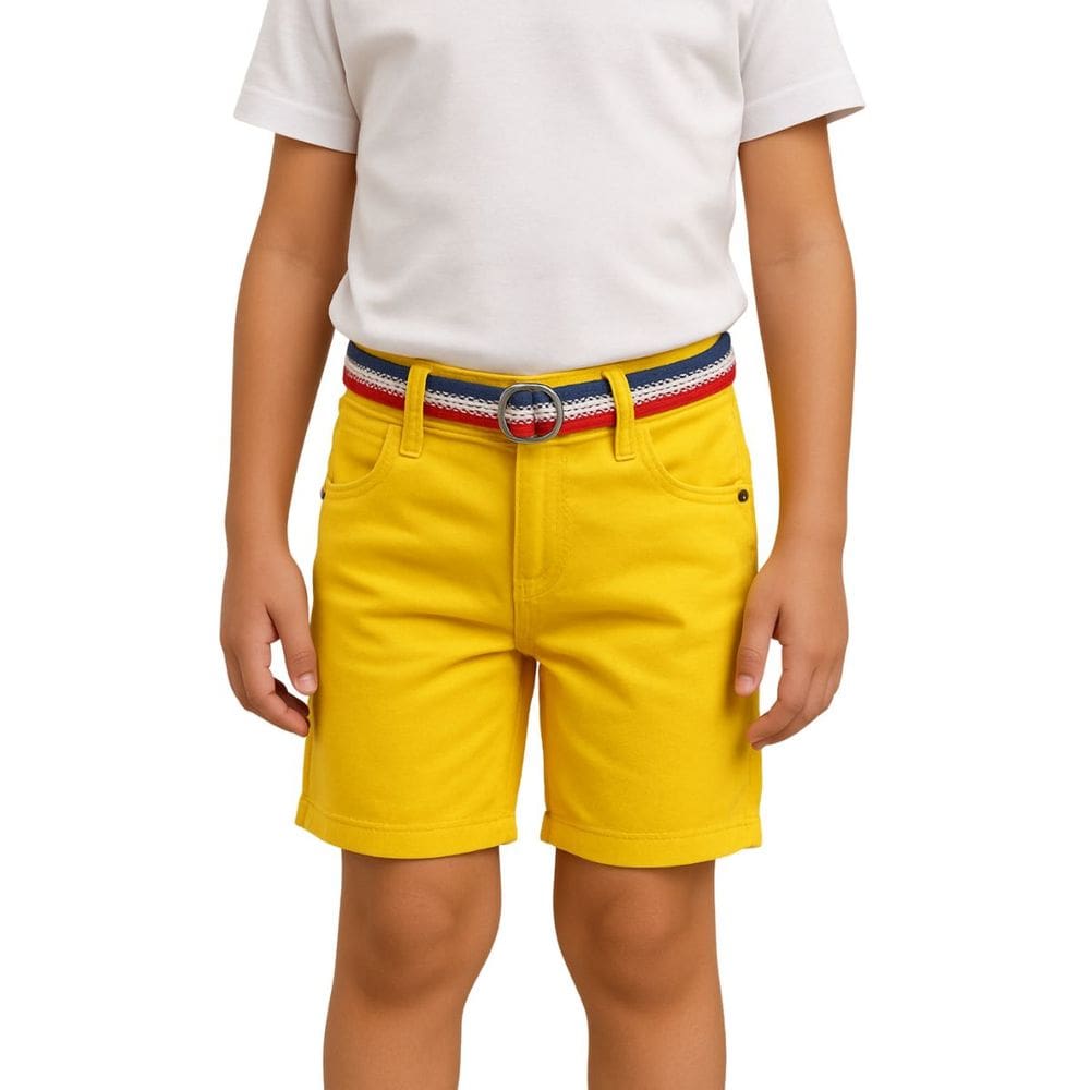 Shorts Infantil jeans com Cinto Meninos Verão Festas
