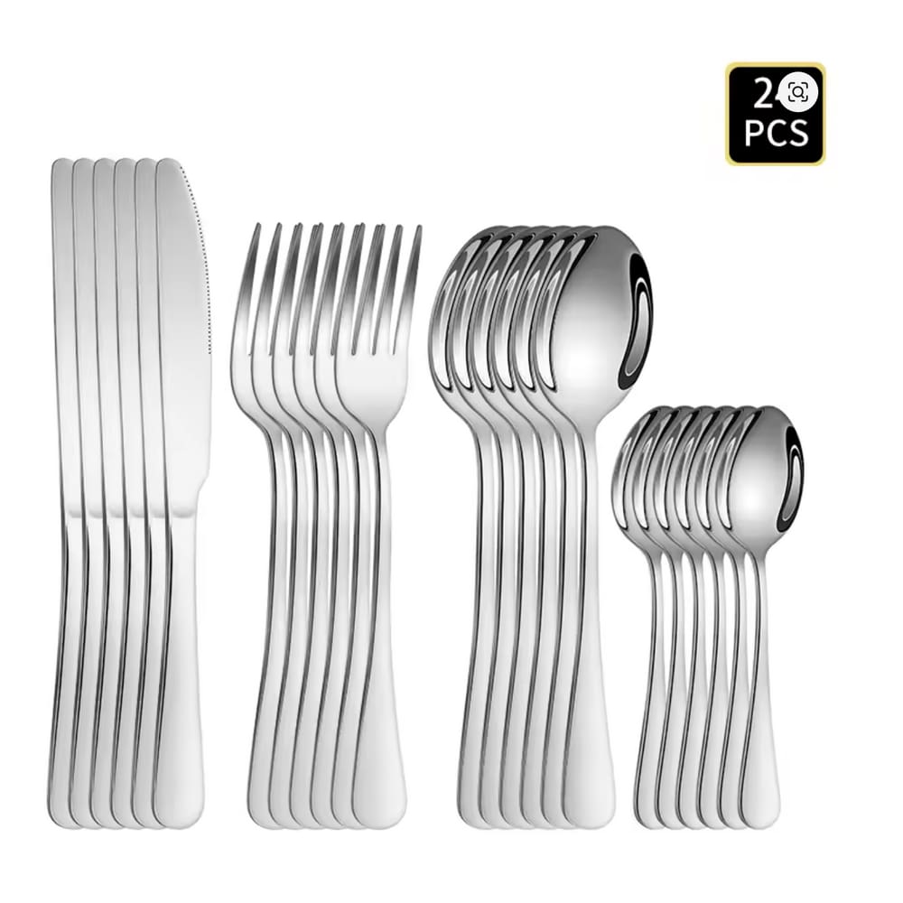 Jogo de Talheres Garfo Colher Faca Mesa 36 Peças Kit Buffet Faqueiro Cozinha Restaurante Inox